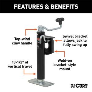 CURT - CURT Bracket Mount Swivel Jack 28300 - Image 2