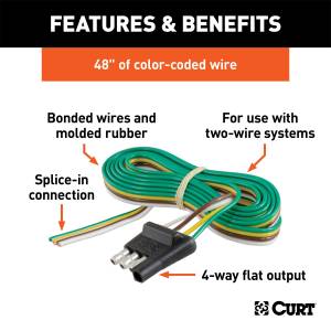 CURT - CURT 4-Way Flat Connector Plug 58348 - Image 2