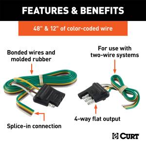 CURT - CURT 4-Way Flat Connector Plug and Socket 58355 - Image 2