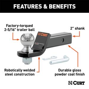 CURT - CURT Class III Loaded Ball Mount 45041 - Image 2