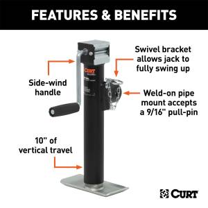 CURT - CURT Pipe Mount Swivel Jack 28321 - Image 2