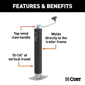 CURT - CURT Direct Weld Square Jack 28570 - Image 2