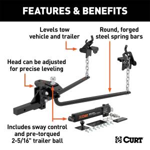 CURT - CURT Weight Distributing Hitch Round Bar 17222 - Image 3