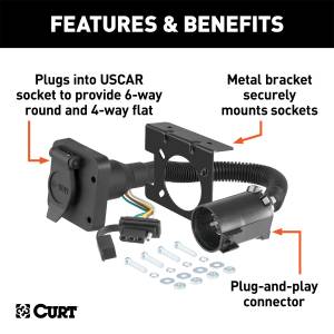 CURT - CURT OEM Vehicle To Trailer Connector w/Harness 55664 - Image 2