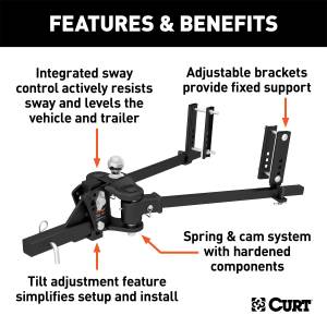 CURT - CURT Weight Distribution Hitch Trunion Spring Bar 17500 - Image 3