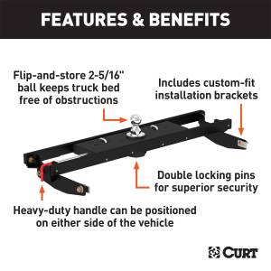 CURT - CURT Double-Lock Gooseneck Hitch/Install Kit 60710 - Image 2