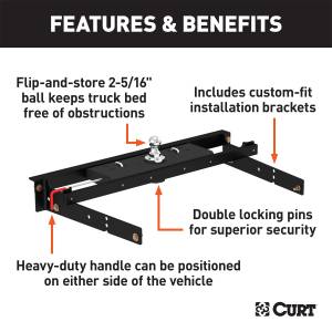 CURT - CURT Double-Lock Gooseneck Hitch/Install Kit 60713 - Image 2