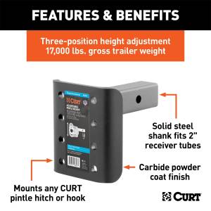 CURT - CURT Adjustable Pintle Mount 48343 - Image 2