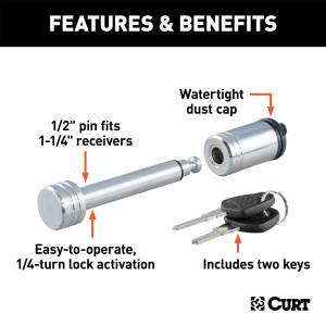 CURT - CURT Dogbone Hitch Pin Lock 23501 - Image 2