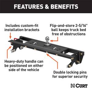 CURT - CURT Double-Lock Gooseneck Hitch/Install Kit 60724 - Image 2