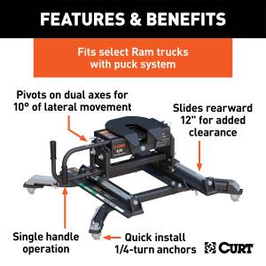 CURT - CURT E16 Fifth Wheel Hitch 16684 - Image 3