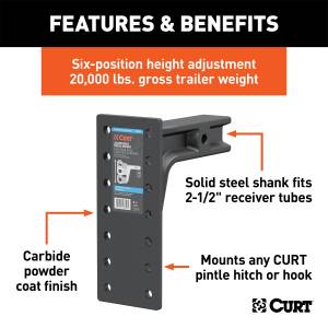 CURT - CURT Adjustable Pintle Mount 48349 - Image 2