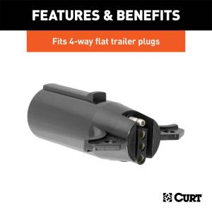 CURT - CURT 7-Way Round To 4-Way Flat Adapter 57040 - Image 4