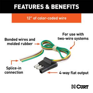 CURT - CURT 4-Way Flat Wiring Connector 58030 - Image 2