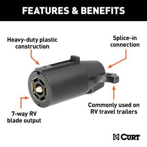 CURT - CURT 7-Way RV Blade Connector Plug 58140 - Image 2