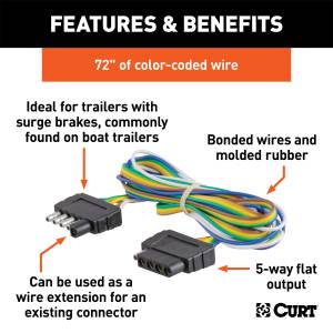 CURT - CURT 5-Way Flat Connector Plug and Socket 58551 - Image 2