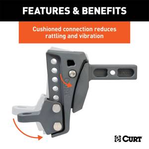 CURT - CURT Rebellion XD Adjustable Cushion Hitch Ball Mount 45949 - Image 4