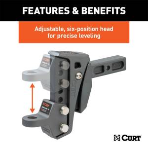 CURT - CURT Rebellion XD Adjustable Cushion Hitch Ball Mount 45949 - Image 7