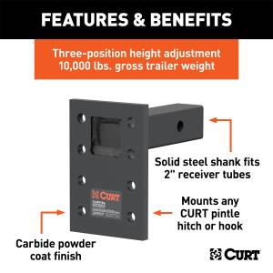 CURT - CURT Adjustable Pintle Mount 48323 - Image 2