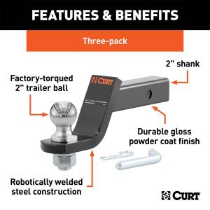 CURT - CURT Class III Loaded Ball Mount 45057 - Image 2