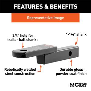 CURT - CURT Class I/II Ball Mount 45518 - Image 3