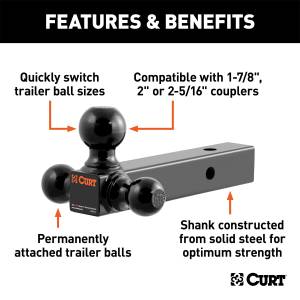 CURT - CURT Class III/IV Multi Ball Mount 45650 - Image 2