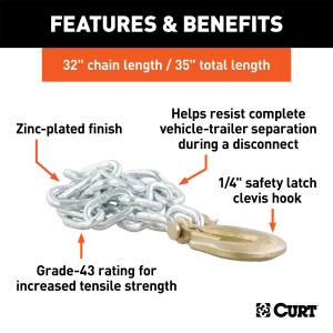 CURT - CURT Safety Chain Assembly 80302 - Image 3