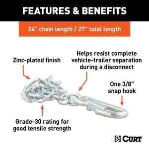 CURT - CURT Safety Chain Assembly 80312 - Image 3