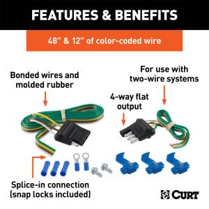 CURT - CURT 4-Way Flat Connector Plug and Socket Kit 58305 - Image 2