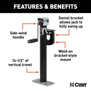 CURT - CURT Bracket Mount Swivel Jack 28306 - Image 2