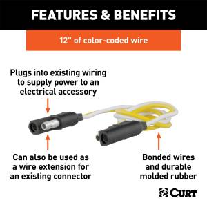 CURT - CURT 2-Way Flat Connector Plug and Socket 58021 - Image 2