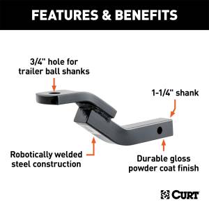 CURT - CURT Class II Ball Mount 45510 - Image 2