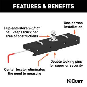 CURT - CURT Under-Bed Double Lock Gooseneck Hitch 60611 - Image 3