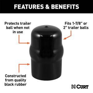 CURT - CURT Hitch Receiver Ball Cover 21801 - Image 2