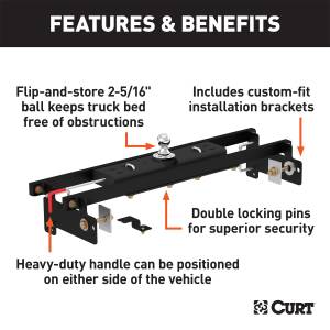 CURT - CURT Double-Lock Gooseneck Hitch/Install Kit 60711 - Image 2