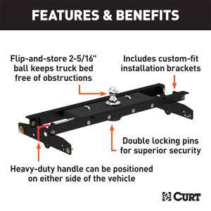 CURT - CURT Double-Lock Gooseneck Hitch/Install Kit 60722 - Image 2