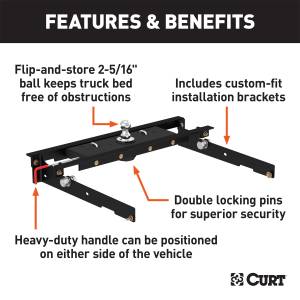 CURT - CURT Double-Lock Gooseneck Hitch/Install Kit 60723 - Image 2