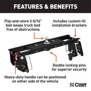 CURT - CURT Double-Lock Gooseneck Hitch/Install Kit 60732 - Image 2