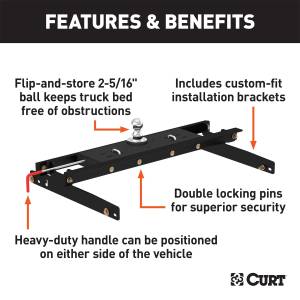 CURT - CURT Double-Lock Gooseneck Hitch/Install Kit 60734 - Image 2