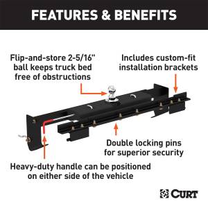 CURT - CURT Double-Lock Gooseneck Hitch/Install Kit 60740 - Image 2