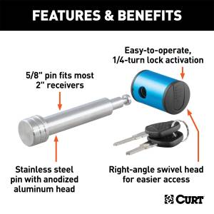 CURT - CURT Right Angle Hitch Pin Lock 23502 - Image 2