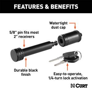 CURT - CURT Dogbone Hitch Pin Lock 23518 - Image 2