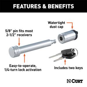 CURT - CURT Dogbone Hitch Pin Lock 23528 - Image 2