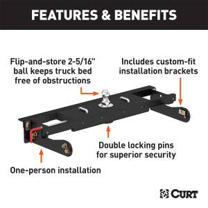 CURT - CURT Double-Lock Gooseneck Hitch/Install Kit 60680 - Image 2