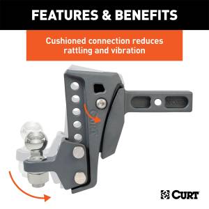 CURT - CURT Rebellion XD Adjustable Cushion Hitch Ball Mount 45981 - Image 4