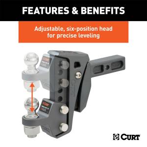 CURT - CURT Rebellion XD Adjustable Cushion Hitch Ball Mount 45981 - Image 7