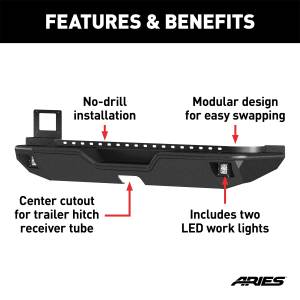 ARIES - ARIES TrailChaser Rear Bumper w/LED Lights 2082081 - Image 4