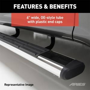 ARIES - ARIES The Standard 6 in. Oval Nerf Bar w/Mounting Brackets 4444042 - Image 5