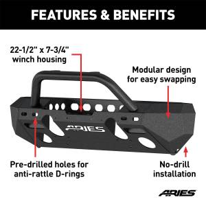 ARIES - ARIES TrailChaser Front Bumper 2082050 - Image 4