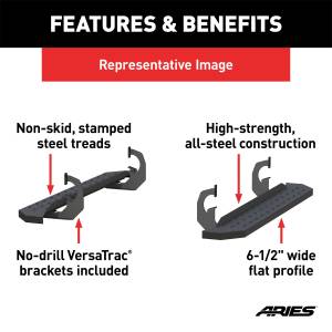 ARIES - ARIES RidgeStep Commercial Running Boards w/Mounting Brackets 2055510 - Image 5